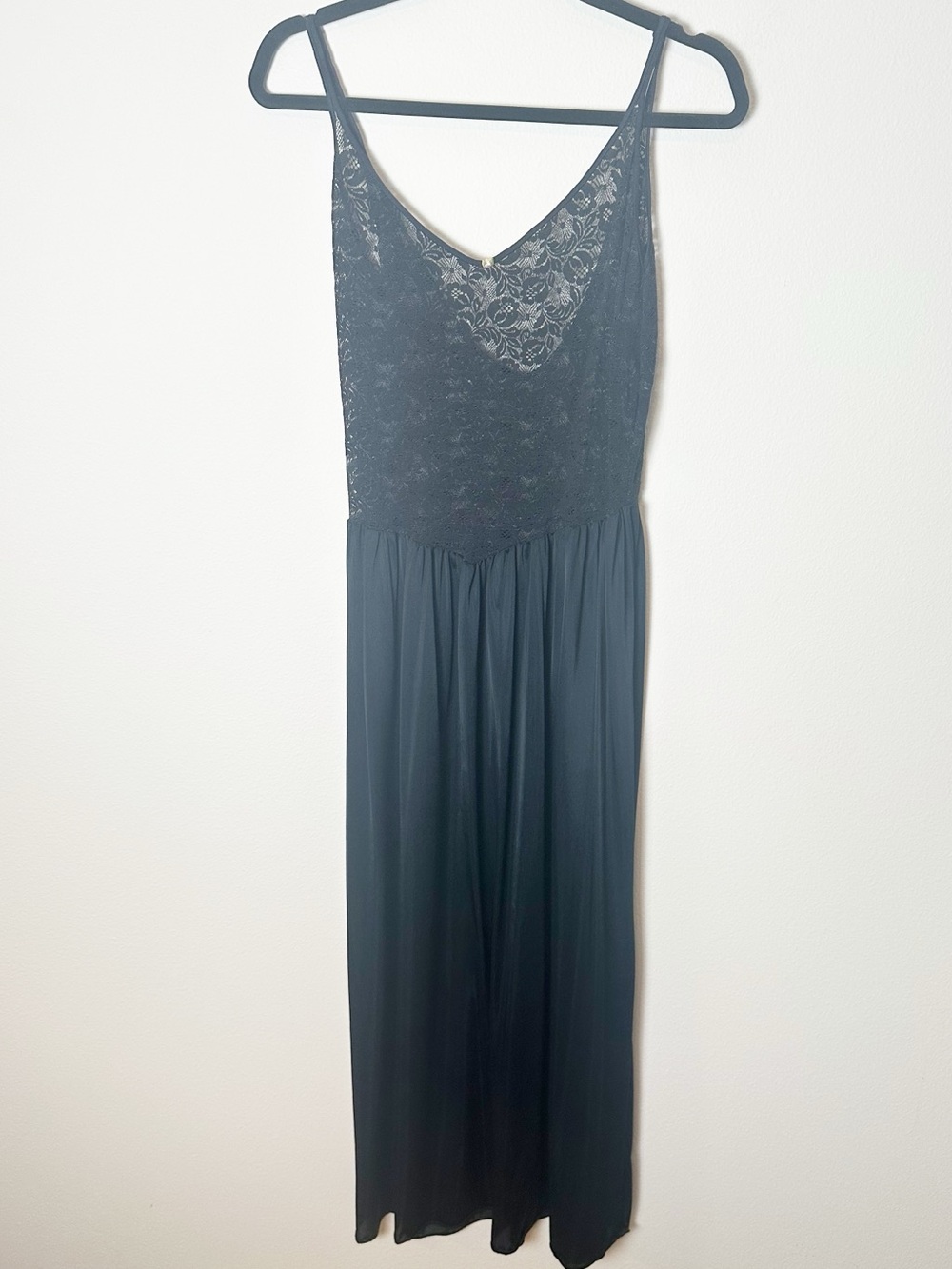 Olga Christina Nightgown Dress Black Lace Style 96282 Large